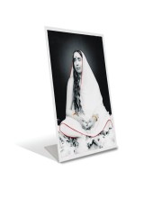 Car Desk/Table Top Sri Sarada Maa Acrylic L-Style Photo Stand - 2.5x3.5 Inches, Compact And Stylish Spiritual Display (F6704)