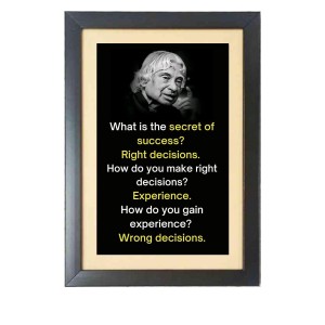 A. P. J. Abdul Kalam & His Famous Quote Photo Frame - Brown Frame, 11x15 Inches, Perfect for Office & Wall Decoration, Ideal Gift A. P. J. Abdul Kalam & His Famous Quote Photo Frame - Brown Frame, 11x15 Inches, Perfect for Office & Wall Decoration, Ideal Gift