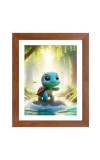 AI Funny Cute Tortoise Art Picture for Kids - 10x14 inches, Brown Color - Perfect Wall Decor for Children's Room