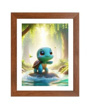 AI Funny Cute Tortoise Art Picture for Kids - 10x14 inches, Brown Color - Perfect Wall Decor for Children's Room