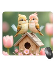Customized Beautiful Birds Picture Sublimation Mouse Pad | 8 X 7.5 Inch | Smooth Cloth Surface | Non-Slip Rubber Base | Personalized Mousepad for Laptop & Desktop (F17281)