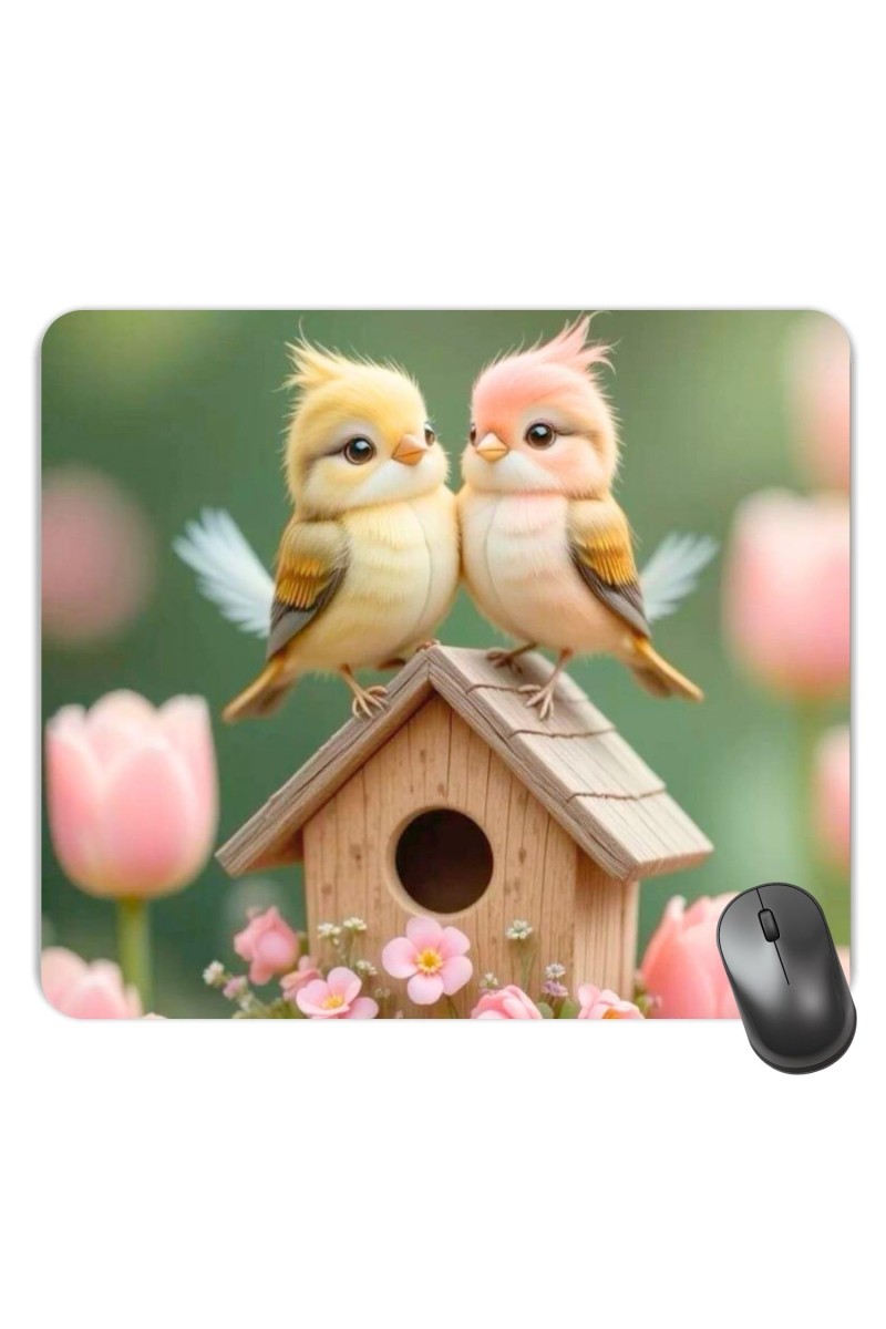 Customized Beautiful Birds Picture Sublimation Mouse Pad | 8 X 7.5 Inch | Smooth Cloth Surface | Non-Slip Rubber Base | Personalized Mousepad for Laptop & Desktop (F17281)