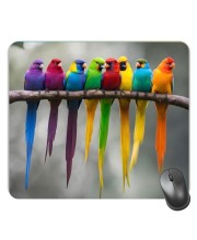 Customized Colorful Birds Picture Sublimation Mouse Pad | 8 X 7.5 Inch | Smooth Cloth Surface | Non-Slip Rubber Base | Personalized Mousepad for Laptop & Desktop (F17436)