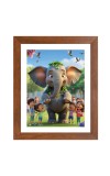 AI Funny Cute Elephant With Kids Art Picture for Kids - 12x16 inches, Brown Color - Perfect Wall Decor for Children's Room