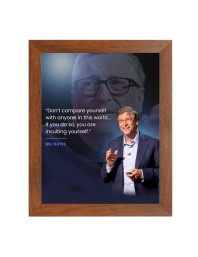 Bill Gates & Famous Quote Brown Frame, 14x18InchesInspirational Wall Art for Office, Home DecorIdeal Spiritual Gift
