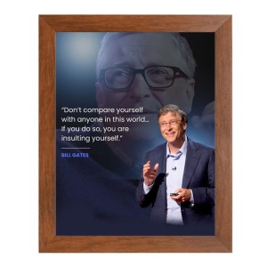 Bill Gates & Famous Quote Brown Frame, 12x16InchesInspirational Wall Art for Office, Home DecorIdeal Spiritual Gift Bill Gates & Famous Quote Brown Frame, 12x16InchesInspirational Wall Art for Office, Home DecorIdeal Spiritual Gift