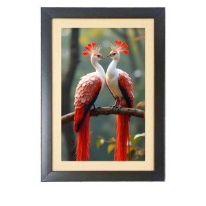 A lively, cheerful and festive auspicious birds Photo Frame Funny Animal and Bird Cartoon Art, Black color, 15x19 Inch A lively, cheerful and festive auspicious birds Photo Frame Funny Animal and Bird Cartoon Art, Black color, 15x19 Inch