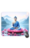 Customized Lord Buddha Picture Sublimation Mouse Pad | 8 X 7.5 Inch | Smooth Cloth Surface | Non-Slip Rubber Base | Personalized Mousepad for Laptop & Desktop (F17127)