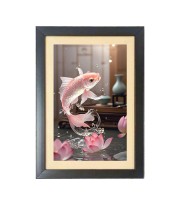 The beautiful fish Black Photo Frame Funny Animal and Bird Cartoon Art
