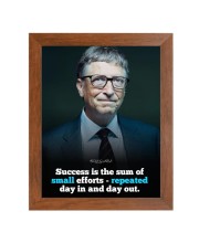 Bill Gates & Famous Quote Brown Frame, 12x16InchesInspirational Wall Art for Office, Home DecorIdeal Spiritual Gift