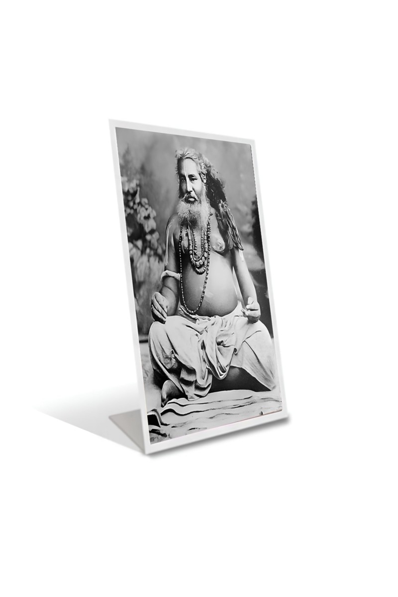 Car Desk/Table Top BijoyKrishna Goswami Acrylic L-Style Photo Stand - 2.5x3.5 Inches, Compact And Stylish Spiritual Display (F6730)