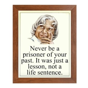 A P J Abdul Kalam & Famous Quote Brown Frame, 10x14InchesInspirational Wall Art for Office, Home DecorIdeal Spiritual Gift