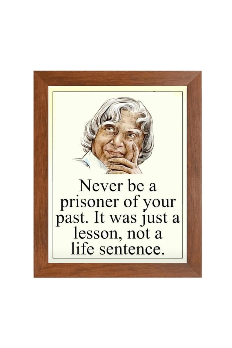 A P J Abdul Kalam & Famous Quote Brown Frame, 10x14InchesInspirational Wall Art for Office, Home DecorIdeal Spiritual Gift