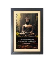 Buddha & His Famous Quote Photo Frame - Brown Frame, 11x15 Inches, Perfect for Office & Wall Decoration, Ideal Gift