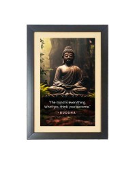 Buddha & His Famous Quote Photo Frame - Brown Frame, 11x15 Inches, Perfect for Office & Wall Decoration, Ideal Gift