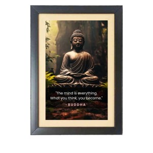 Buddha & His Famous Quote Photo Frame - Brown Frame, 11x15 Inches, Perfect for Office & Wall Decoration, Ideal Gift