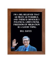 Bill Gates & Famous Quote Brown Frame, 12x16InchesInspirational Wall Art for Office, Home DecorIdeal Spiritual Gift