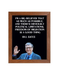 Bill Gates & Famous Quote Brown Frame, 12x16InchesInspirational Wall Art for Office, Home DecorIdeal Spiritual Gift