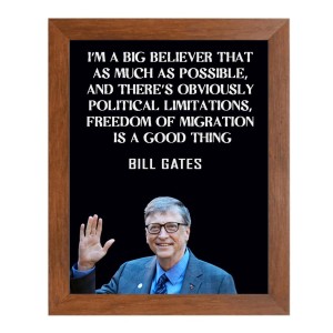 Bill Gates & Famous Quote Brown Frame, 12x16InchesInspirational Wall Art for Office, Home DecorIdeal Spiritual Gift
