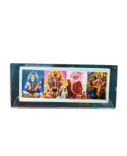 Acrylic Table Photo Stand with Mahadev, Dakhineswar maa kaali, Baba Lokenath Vishwakarma Hindu God Images | Transparent Desk Photo Frame for Home Temple, Office & Car Dashboard | Decorative Religious Tabletop Display Stand