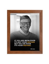 Bill Gates & Famous Quote Brown Frame, 16x20InchesInspirational Wall Art for Office, Home DecorIdeal Spiritual Gift