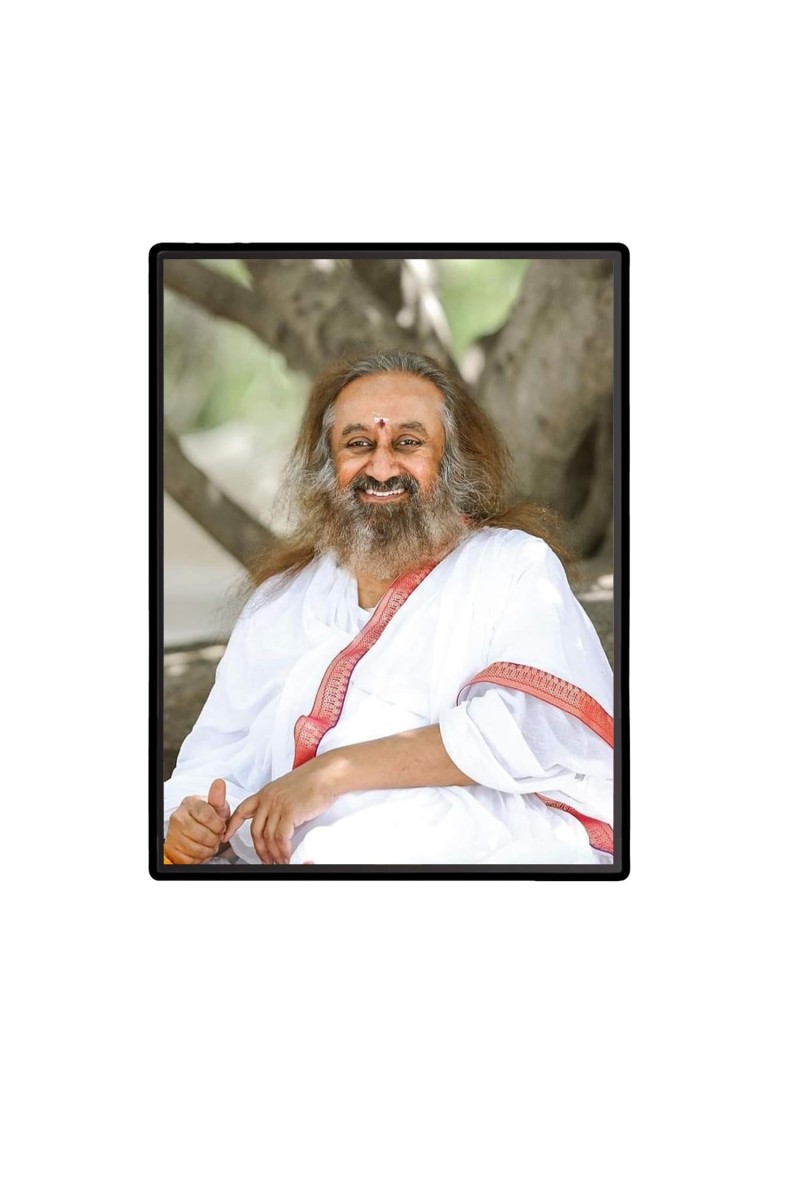 Ravi Shankar Laminated Photo (11x13 Inches Without glass) Divine Blessings for Table and Walls,Home & Office and Temple Decoration