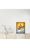 Maa Saraswati Laminated Photo (11x13 Inches Without glass) Divine Blessings for Table and Walls,Home & Office and Temple Decoration