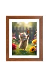 AI Funny Cute Cat Art Picture for Kids - 10x14 inches, Brown Color - Perfect Wall Decor for Children's Room