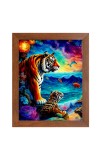 AI Funny Tiger Art Picture for Kids - 16x20 inches, Brown Color - Perfect Wall Decor for Children's Room