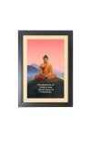 Buddha & His Famous Quote Photo Frame - Brown Frame, 11x15 Inches, Perfect for Office & Wall Decoration, Ideal Gift
