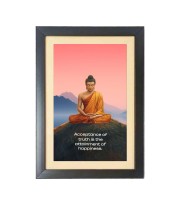 Buddha & His Famous Quote Photo Frame - Brown Frame, 11x15 Inches, Perfect for Office & Wall Decoration, Ideal Gift