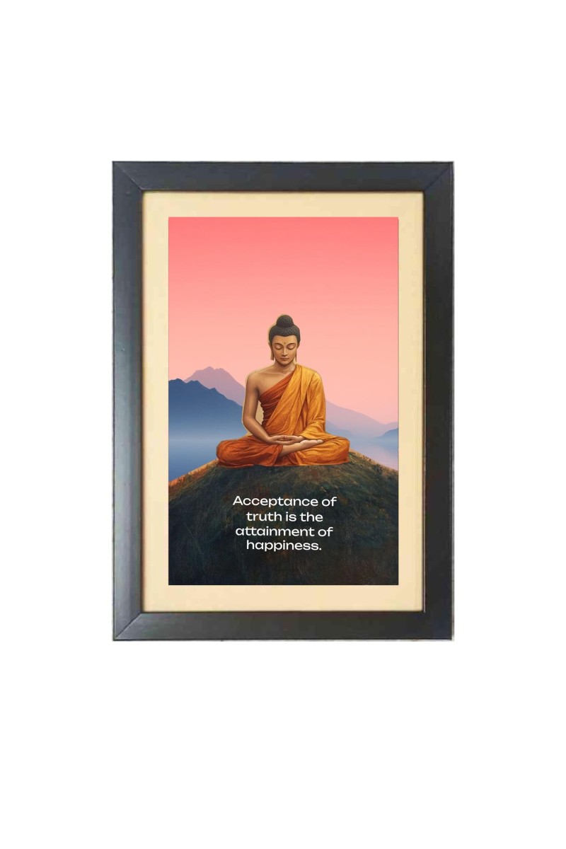 Buddha & His Famous Quote Photo Frame - Brown Frame, 11x15 Inches, Perfect for Office & Wall Decoration, Ideal Gift