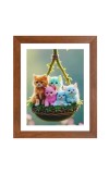 AI Funny Cute Cat Art Picture for Kids - 10x14 inches, Brown Color - Perfect Wall Decor for Children's Room