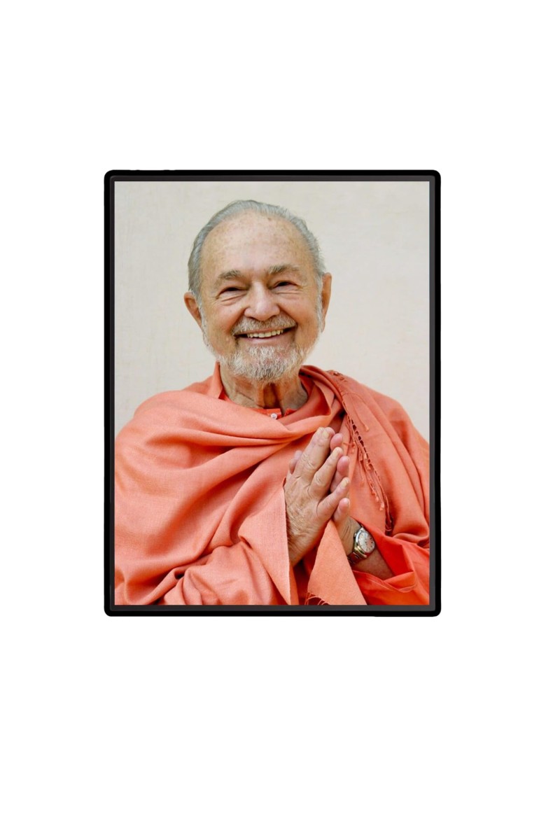 Swami Kriyananda Laminated Photo (13x15 Inches Without glass) Divine Blessings for Table and Walls,Home & Office and Temple Decoration