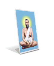 Car Desk/Table Top Sri Ramkrishna Acrylic L-Style Photo Stand - 2.5x3.5 Inches, Compact And Stylish Spiritual Display (F6714)