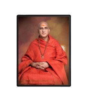 Swami Avdheshanand Giri Laminated Photo - 7x9 Inches, Divine Blessings for Home & Office and Temple Decoration
