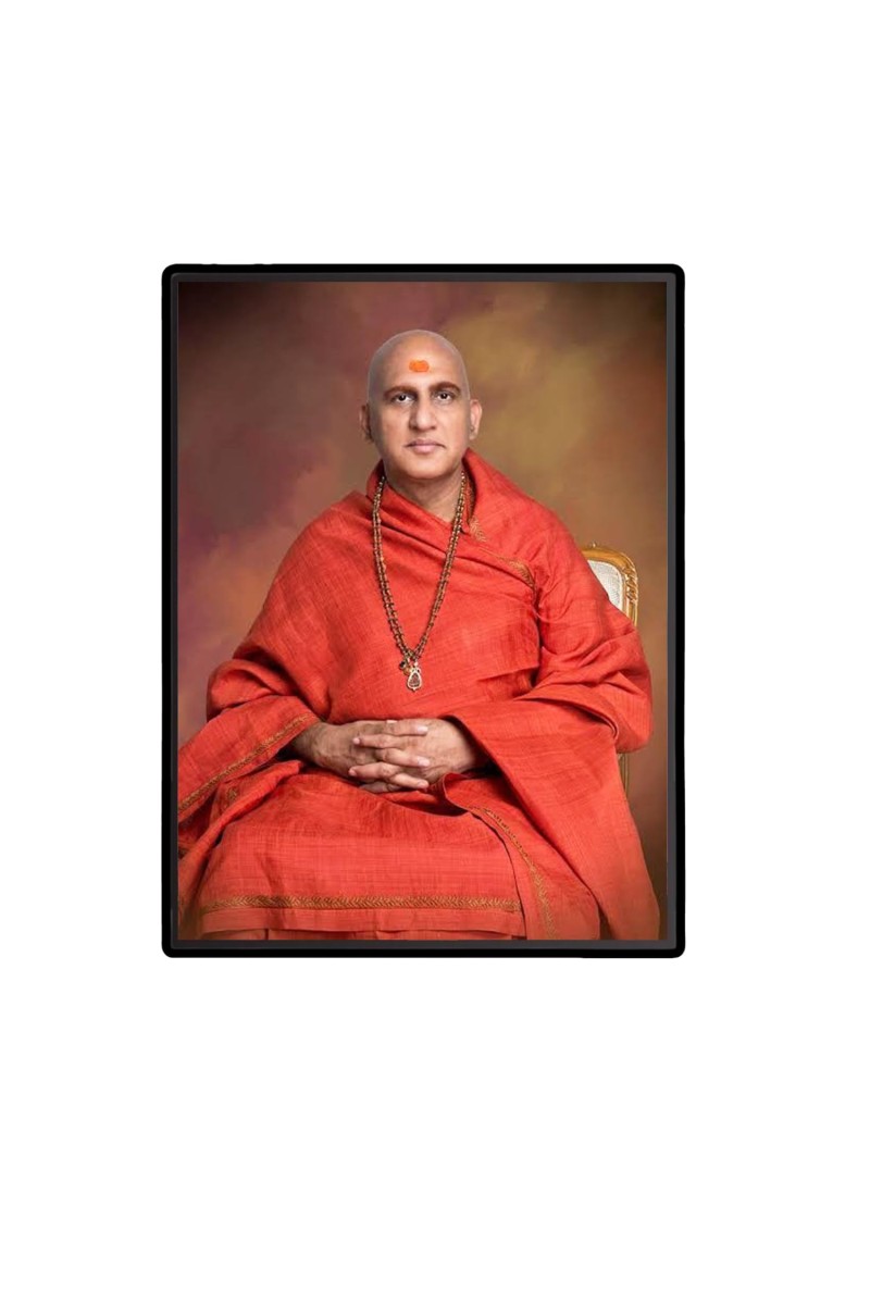 Swami Avdheshanand Giri Laminated Photo - 9x11 Inches, Divine Blessings for Home & Office and Temple Decoration