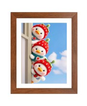 AI Funny Cute Duck Art Picture for Kids - 10x14 inches, Brown Color - Perfect Wall Decor for Children's Room