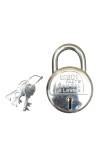HiTechMart Heavy Duty 8-Lever Round Iron Padlock with 3 Keys, Rust-Resistant, Durable Security Lock for Home, Office, and Outdoor Use (Silver Finish)
