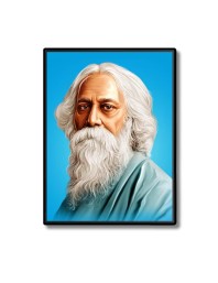 Rabindranath Tagore Laminated Photo - 11x13 Inches, Divine Blessings for Home & Office and Temple Decoration