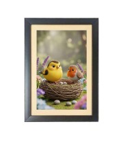 Free Nesting Cartoon Birds Black Photo Frame Funny Animal and Bird Cartoon Art
