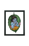 Hitech Sales Nanha Gopal Ji Polystyrene Photo Frame for Pooja Room, Temple Decor, Home Decoration and Gifting (Wall and Tabletop, Rectangular, Printed Photo, 7.12 x 9.12 inches Frame, Black)