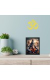 Hitech Sales Lord Shiva and Ganesh Ji Polystyrene Photo Frame for Pooja Room, Temple Decor, Home Decoration and Gifting (Wall and Tabletop, Rectangular, Printed Photo, 7.12 x 9.12 inches Frame, Black)