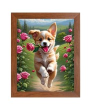 AI Funny Cute Dog Art Picture for Kids - 10x14 inches, Brown Color - Perfect Wall Decor for Children's Room