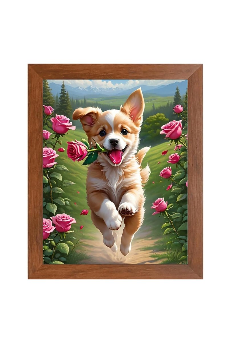 AI Funny Cute Dog Art Picture for Kids - 12x16 inches, Brown Color - Perfect Wall Decor for Children's Room