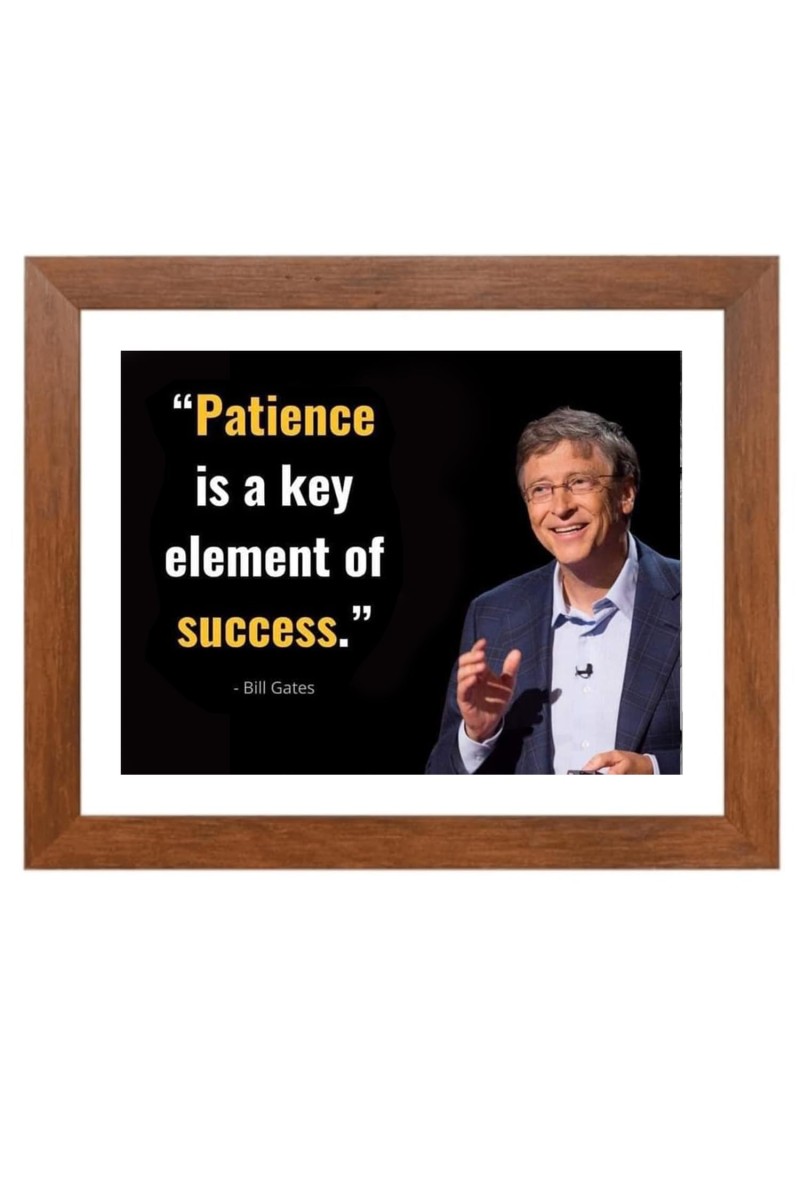 Bill Gates & Famous Quote Brown Frame, 14x18InchesInspirational Wall Art for Office, Home DecorIdeal Spiritual Gift