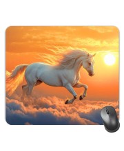 Customized Beautiful Horse Picture Sublimation Mouse Pad | 8 X 7.5 Inch | Smooth Cloth Surface | Non-Slip Rubber Base | Personalized Mousepad for Laptop & Desktop (F17109)