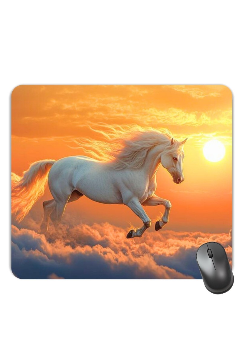 Customized Beautiful Horse Picture Sublimation Mouse Pad | 8 X 7.5 Inch | Smooth Cloth Surface | Non-Slip Rubber Base | Personalized Mousepad for Laptop & Desktop (F17109)