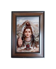 Hi Tech Sales Lord Shiv Polystyrene Photo Frame for Wall Decor Home, Office, and Temple - Printed Photo, Pack of 1