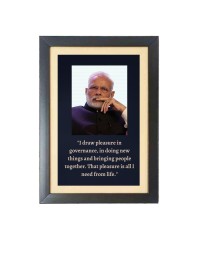 Narendra Modi & His Famous Quote Photo Frame - Brown Frame, 11x15 Inches, Perfect for Office & Wall Decoration, Ideal Gift